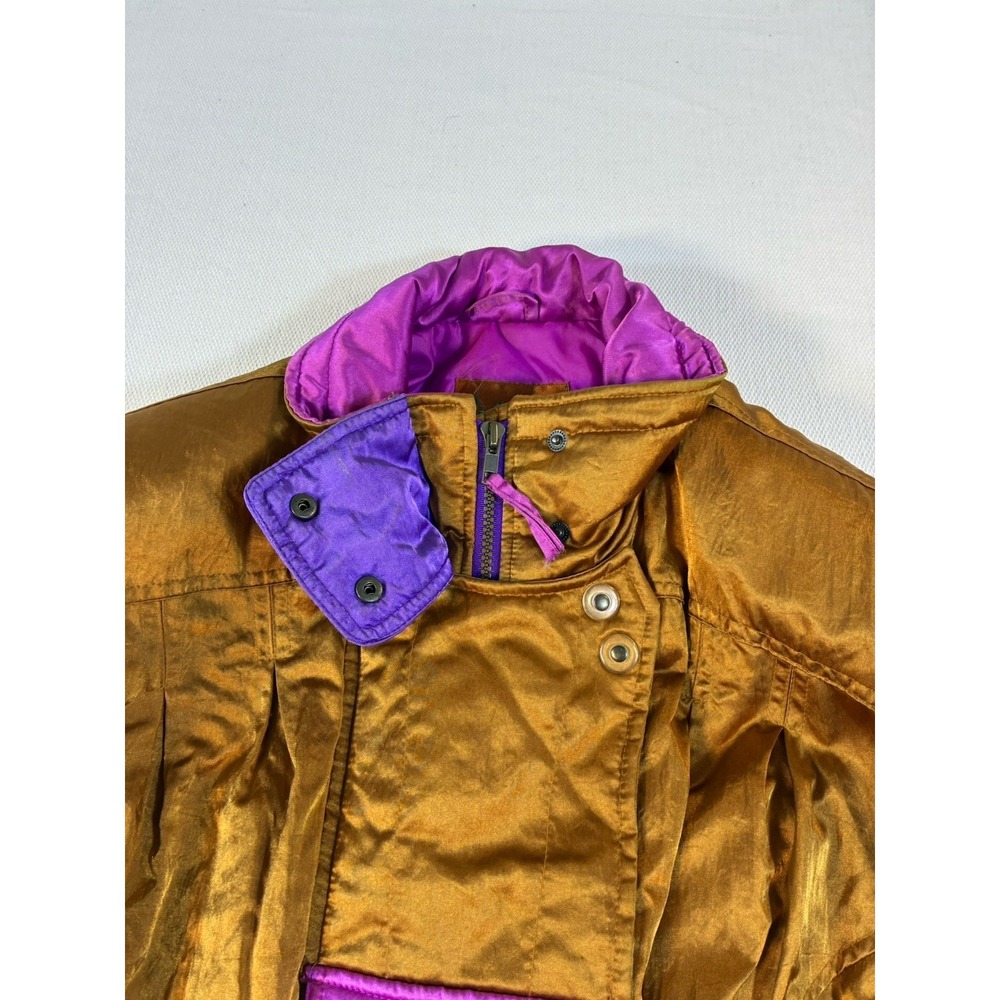 Vintage Gerry Ski‎ Jacket Women's XL Gold Purple Colorblock 80s 90s Retro - Picture 6 of 10